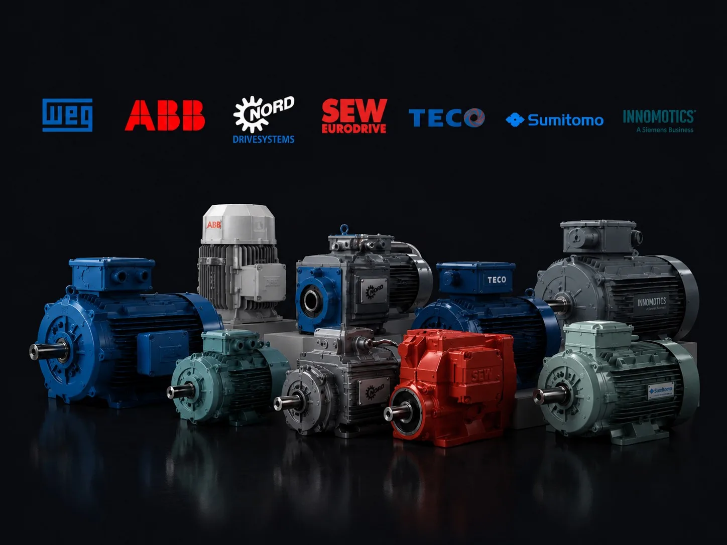 Industrial electric motors sourced from China — WEG, ABB, NORD, SEW